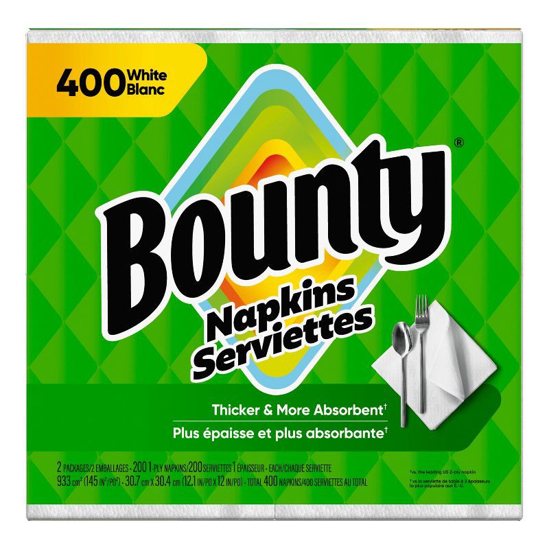 slide 1 of 11, Bounty Napkins White - 400ct, 400 ct