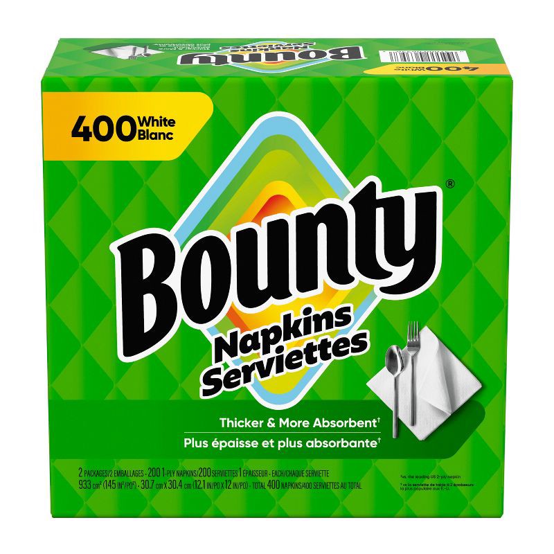 slide 7 of 11, Bounty Napkins White - 400ct, 400 ct