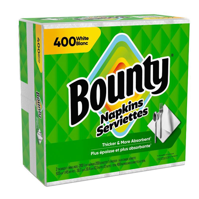 slide 9 of 11, Bounty Napkins White - 400ct, 400 ct