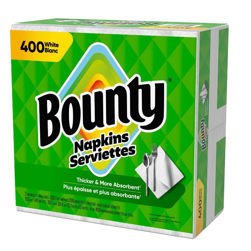 slide 10 of 11, Bounty Napkins White - 400ct, 400 ct
