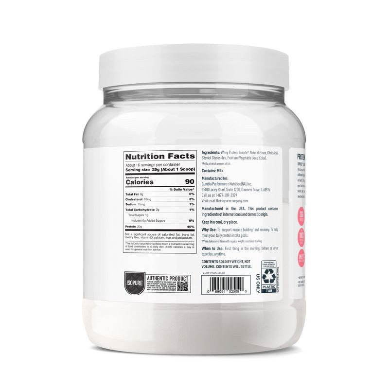 slide 2 of 9, Isopure Clear 20g Whey Isolate Protein Powder - Tropical Punch - 16 Servings - 14oz, 20 gram, 16 servings, 14 oz