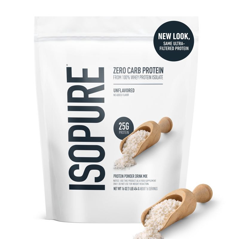 slide 8 of 10, Isopure Low Carb Protein Powder - Unflavored - 15g Whey Isolate Protein - 16 Servings - 16oz, 15 gram, 16 servings, 16 oz