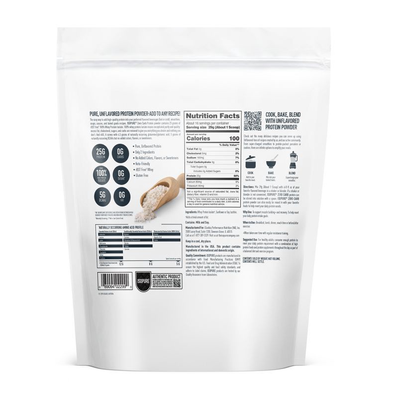 slide 10 of 10, Isopure Low Carb Protein Powder - Unflavored - 15g Whey Isolate Protein - 16 Servings - 16oz, 15 gram, 16 servings, 16 oz