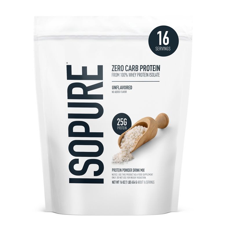 slide 1 of 10, Isopure Low Carb Protein Powder - Unflavored - 15g Whey Isolate Protein - 16 Servings - 16oz, 15 gram, 16 servings, 16 oz