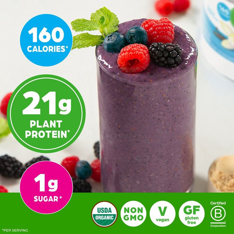 slide 7 of 9, Orgain Organic Vegan Protein & Superfoods Organic Plant Based Powder - Vanilla - 18oz, 18 oz