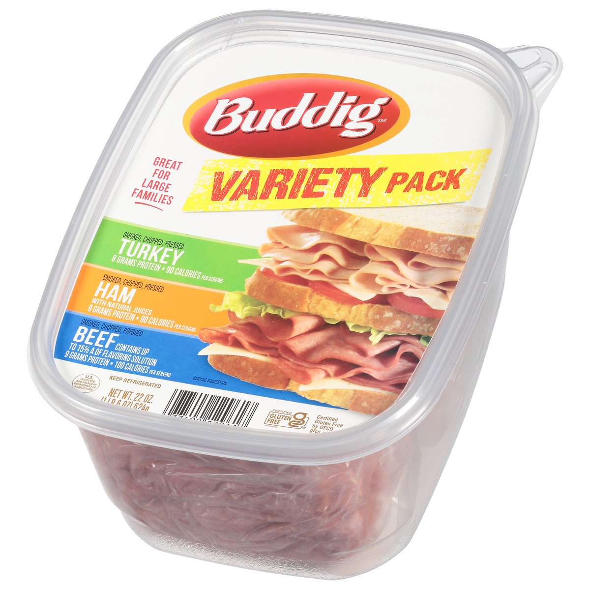 slide 6 of 12, Buddig Turkey/Ham/Beef Lunch Meat 22 oz, 22 oz