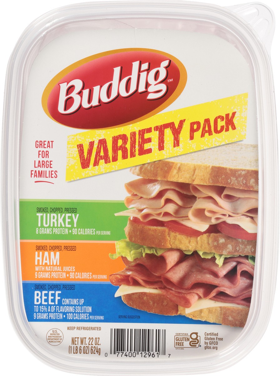 slide 4 of 12, Buddig Turkey/Ham/Beef Lunch Meat 22 oz, 22 oz