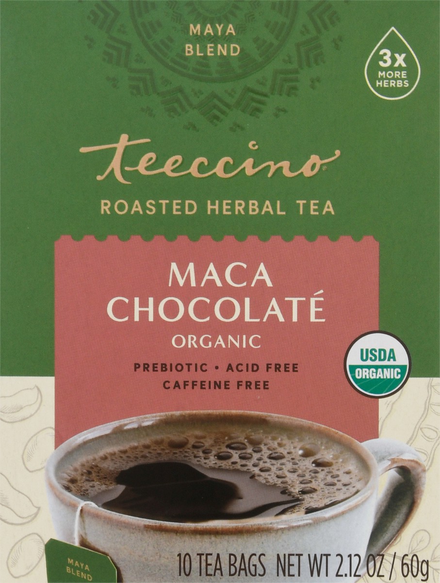 slide 1 of 9, Teeccino Organic Maca Chocolate Herbal Tea Bags - 10 ct, 10 ct