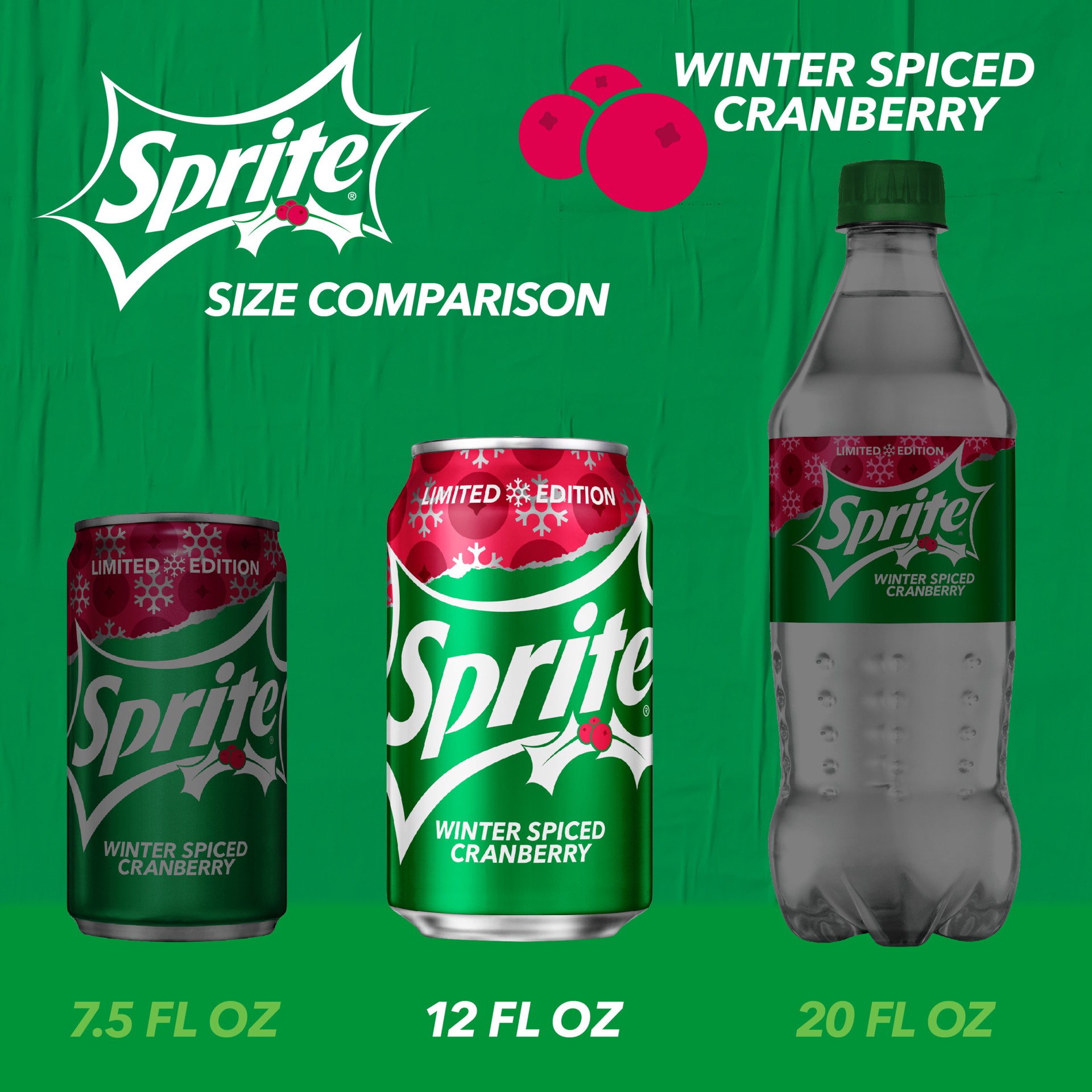 slide 8 of 8, Sprite Winter Spiced Cranberry Fridge Pack Cans- 12 ct, 12 ct; 12 fl oz