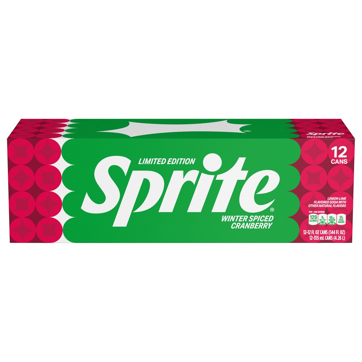 slide 1 of 8, Sprite Winter Spiced Cranberry, Lemon-Lime and Cranberry Flavored Soda Pop Soft Drink, 12 fl oz, 12 Pack, 12 ct; 12 fl oz