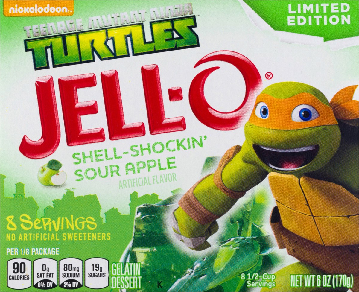 slide 12 of 13, Jell-O Shell-Shockin' Sour Apple Gelatin 6 oz Box, 6 oz