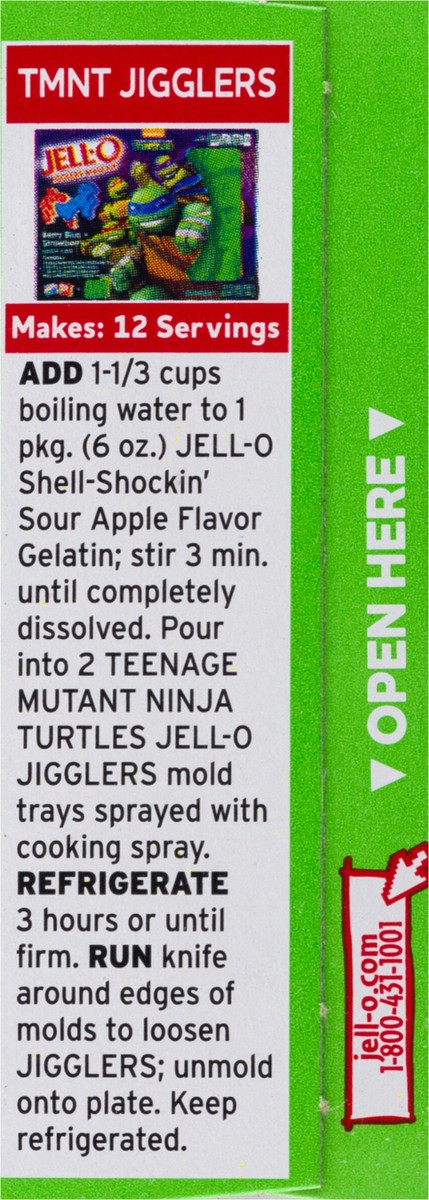 slide 13 of 13, Jell-O Shell-Shockin' Sour Apple Gelatin 6 oz Box, 6 oz