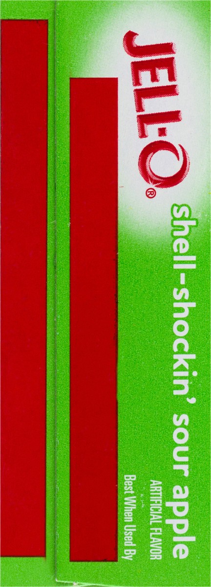 slide 4 of 13, Jell-O Shell-Shockin' Sour Apple Gelatin 6 oz Box, 6 oz