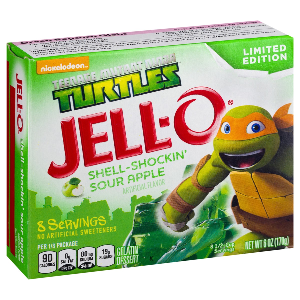 slide 10 of 13, Jell-O Shell-Shockin' Sour Apple Gelatin 6 oz Box, 6 oz