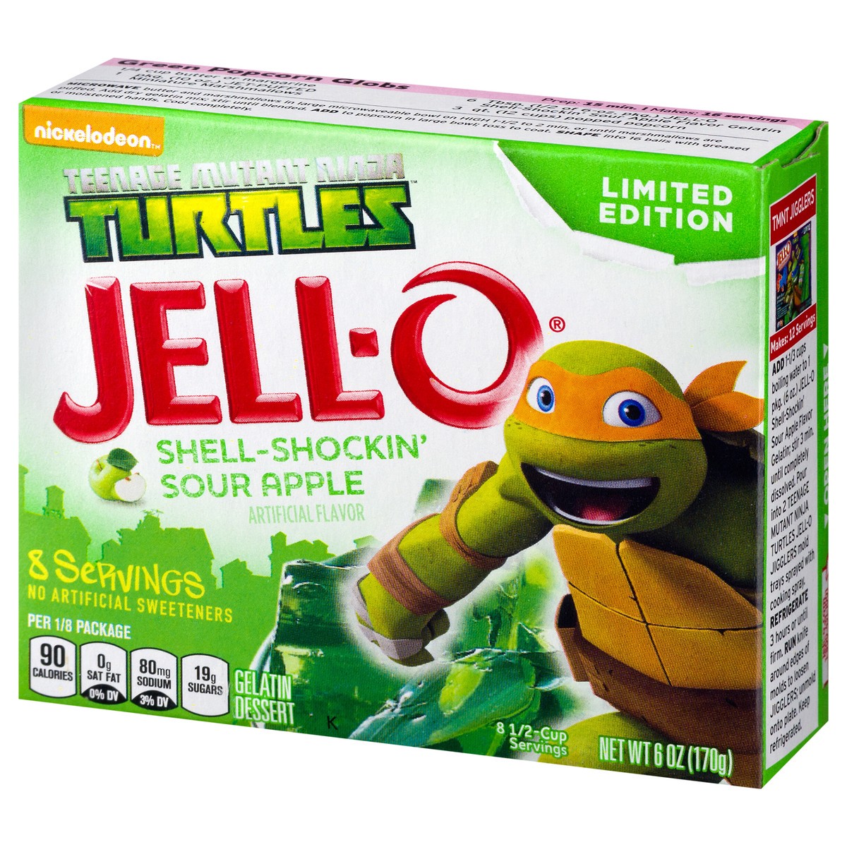 slide 11 of 13, Jell-O Shell-Shockin' Sour Apple Gelatin 6 oz Box, 6 oz