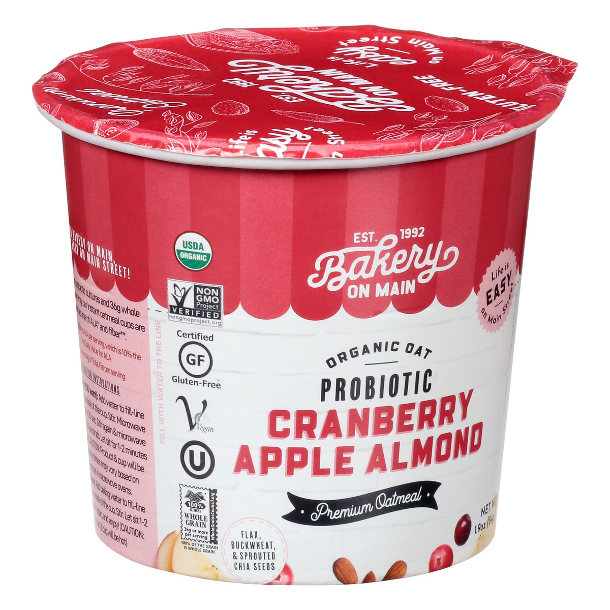 slide 11 of 13, Bakery on Main Organic Premium Probiotic Cranberry Apple Almond Oatmeal 1.9 oz, 1.9 oz