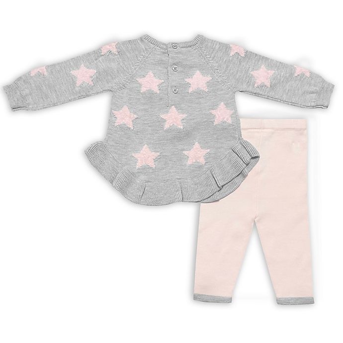 slide 2 of 2, Clasix Beginnings by Miniclasix Newborn Star Knit Top and Pant Set - Grey, 2 ct