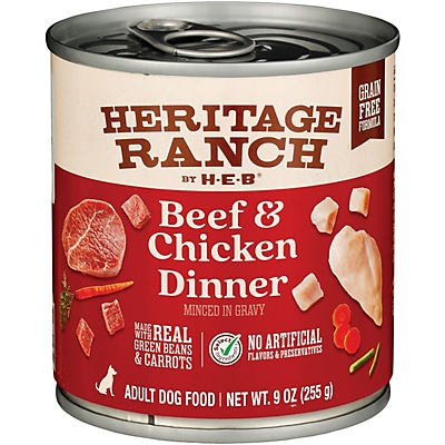 Heritage Ranch by H E B Beef Chicken Dinner Adult Wet Dog Food 9