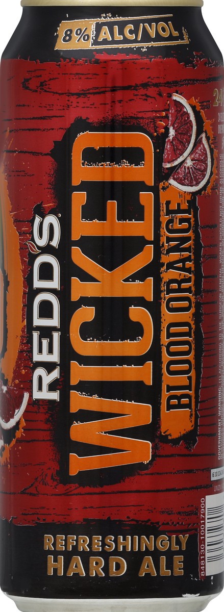 slide 2 of 4, Redd's Wicked Sour Apple Ale, Beer, 24 fl. oz. Can, 8% ABV, 24 fl oz