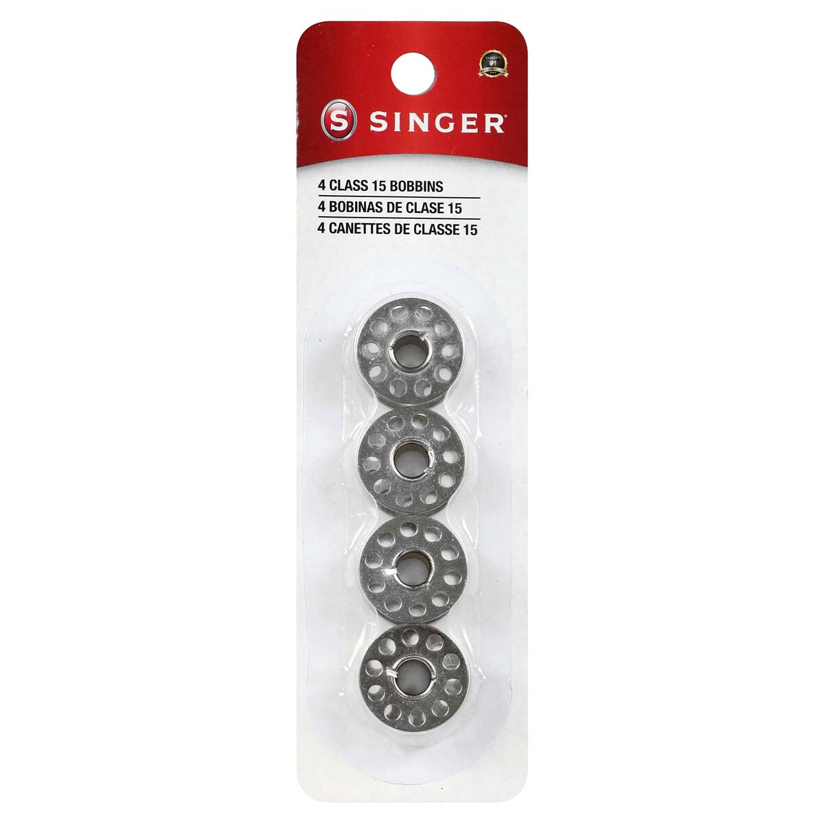 slide 1 of 4, SINGER Metal Class 15 Bobbins, 4 Count, 4 ct