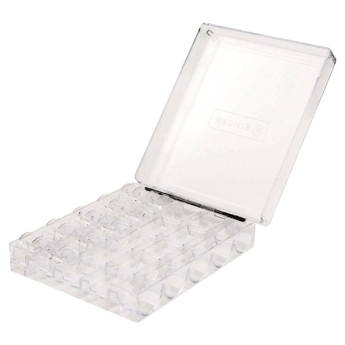 slide 3 of 4, SINGER Bobbin Storage Box with Hinged Lid - Holds 25 Bobbins, 25 ct