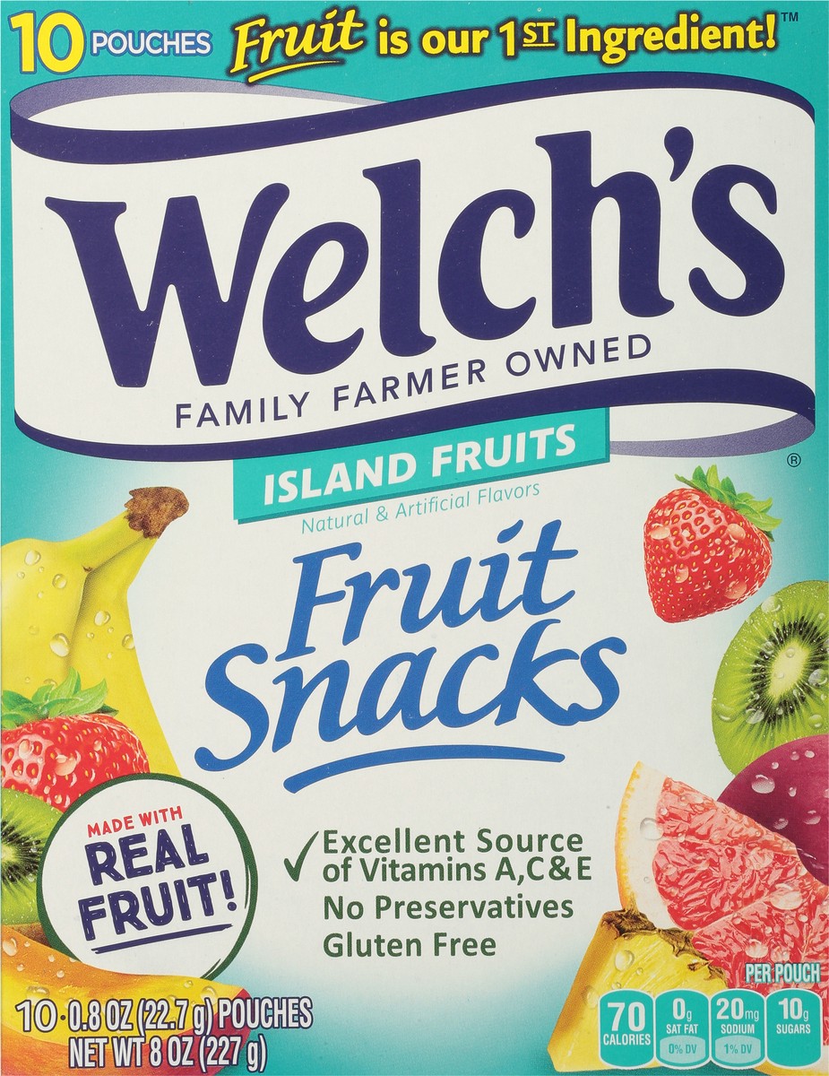slide 8 of 9, Welch's Island Fruits Fruit Snacks 0.8oz Pouches - 10ct Box, 10 ct