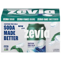 Zevia Zero Sugar Caffeine Free Cola Soda- 6 ct