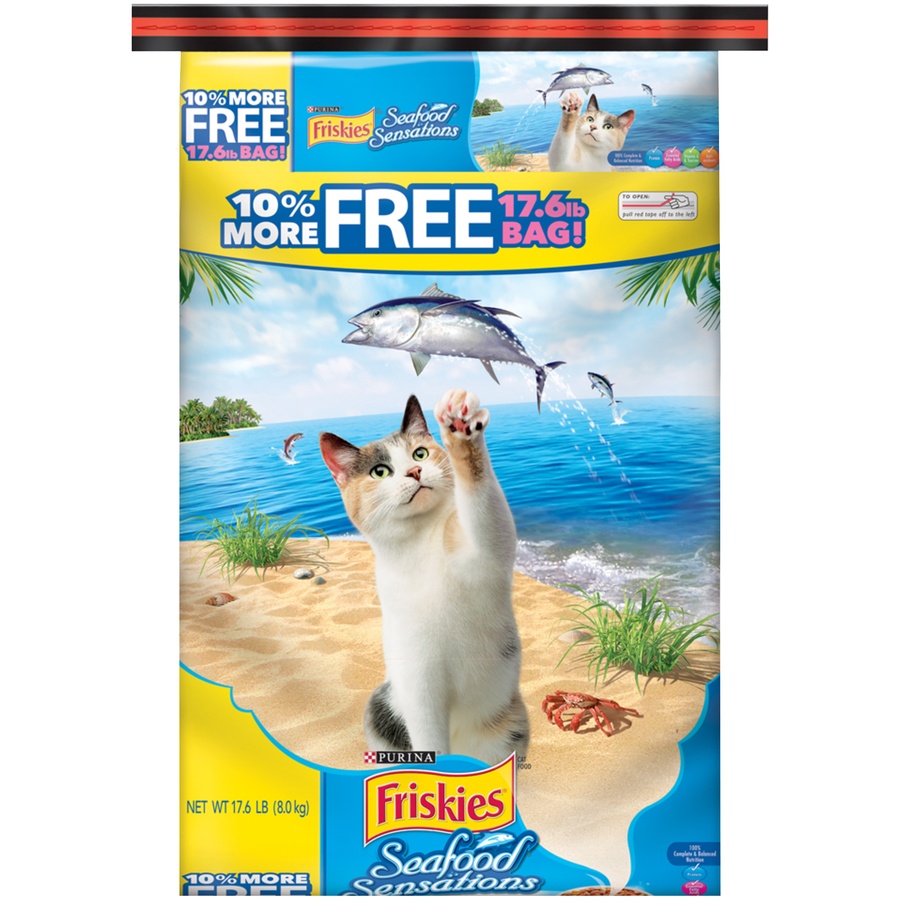 slide 1 of 1, Purina Friskies Seafood Sensations Cat Food, 17.6 lb