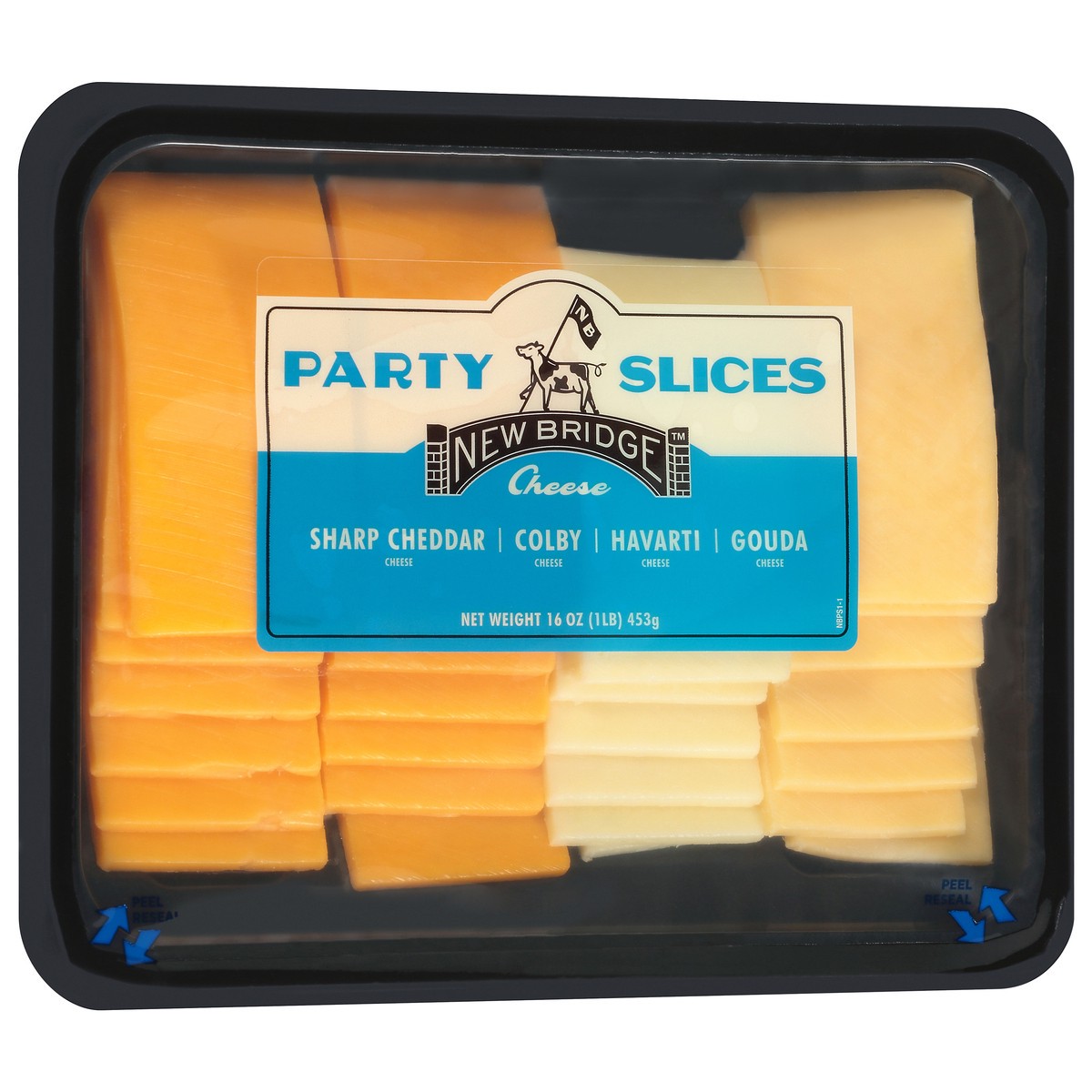 slide 6 of 9, New Bridge Cheese New Party Slices, 16 oz