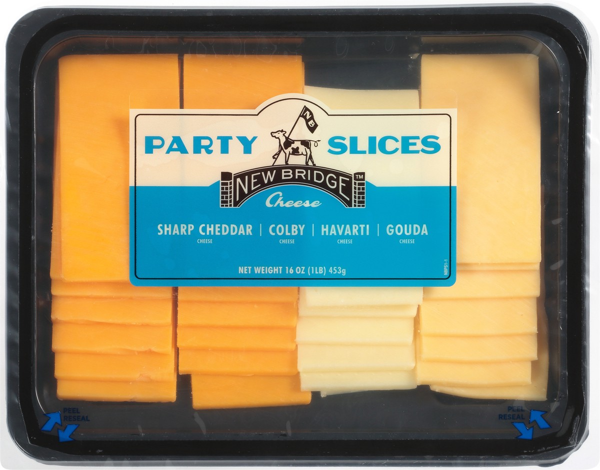 slide 1 of 9, New Bridge Cheese New Party Slices, 16 oz