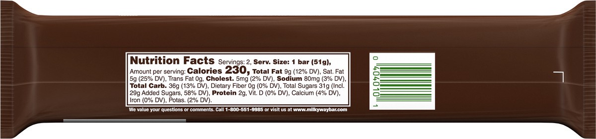 slide 8 of 9, MILKY WAY Candy Milk Chocolate Bar, Share Size, 3.63 Oz, 3.63 oz