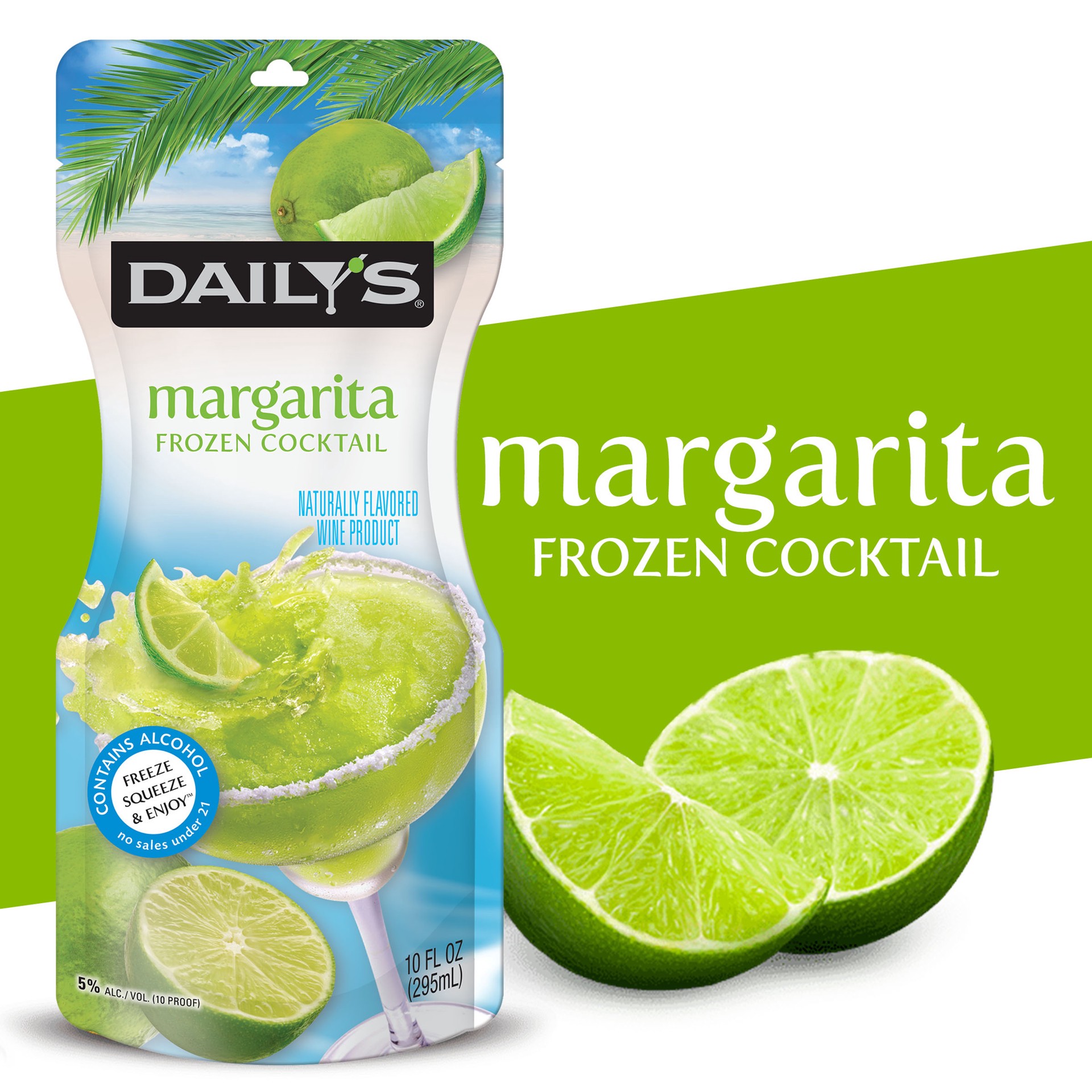 slide 1 of 9, Daily's Daily''s Margarita Ready to Drink Frozen Cocktail, 10 FL OZ Pouch, 10 fl oz