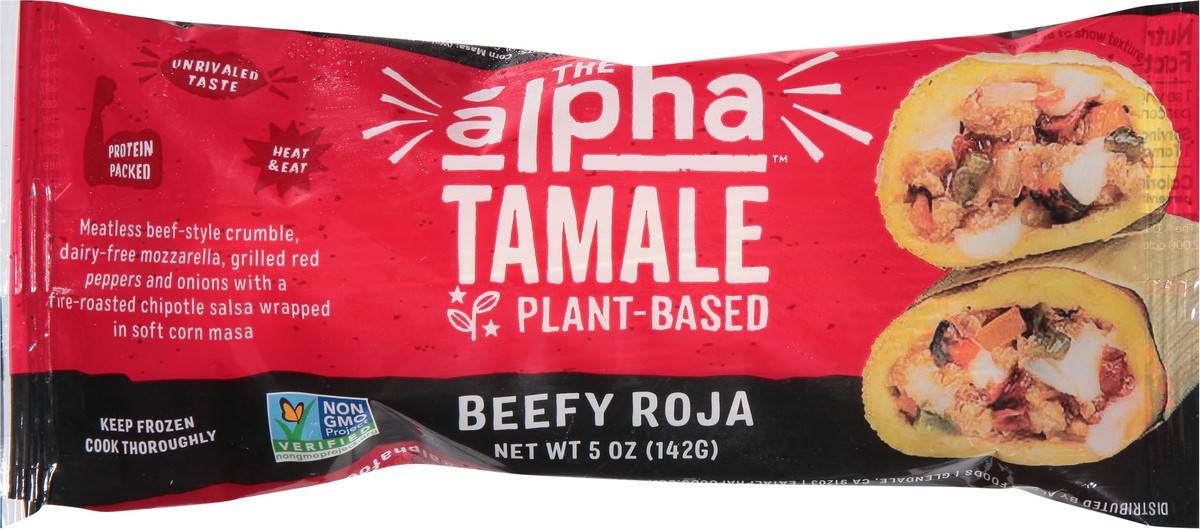 slide 6 of 9, Alpha Foods The Alpha Plant-Based Beefy Roja Tamale 5 oz, 5 oz