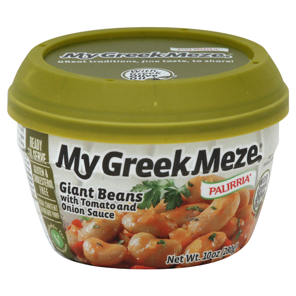 slide 1 of 1, My Greek Meze Palirria Giant Beans With Tomato and Onion Sauce, 10 oz