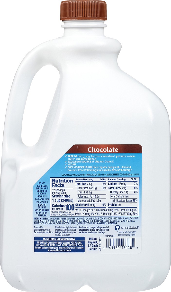 slide 6 of 14, Almond Breeze Blue Diamond Almond Breeze Chocolate Almondmilk 96 fl. oz. Jug, 96 oz