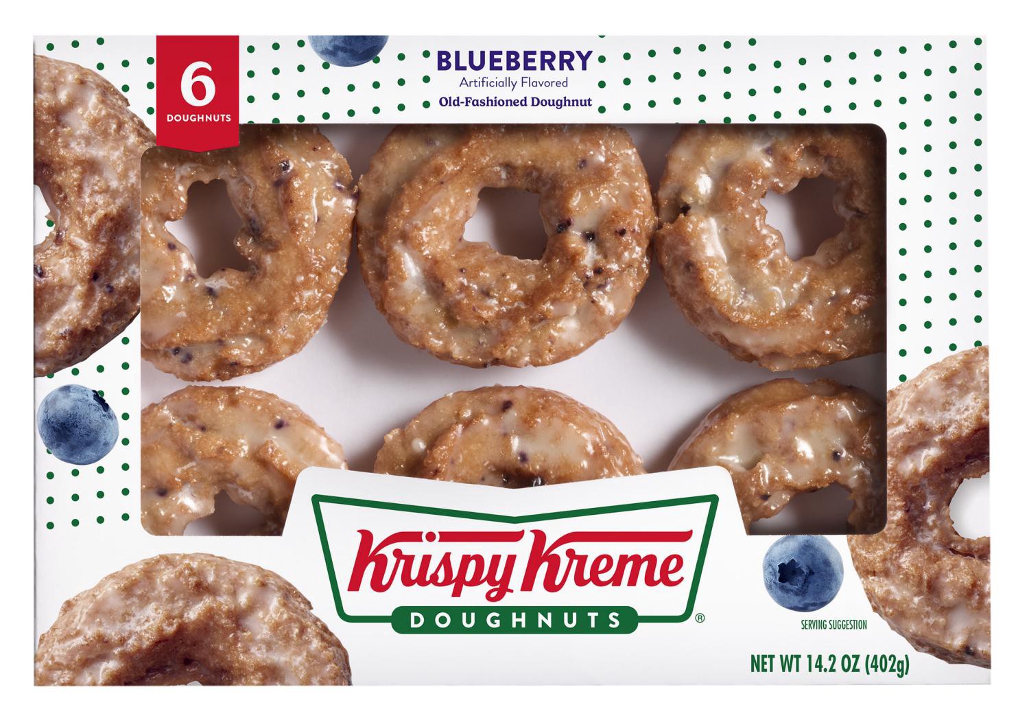 slide 1 of 1, Krispy Kreme Old-Fashioned Blueberry Doughnuts 6ct, 6 ct