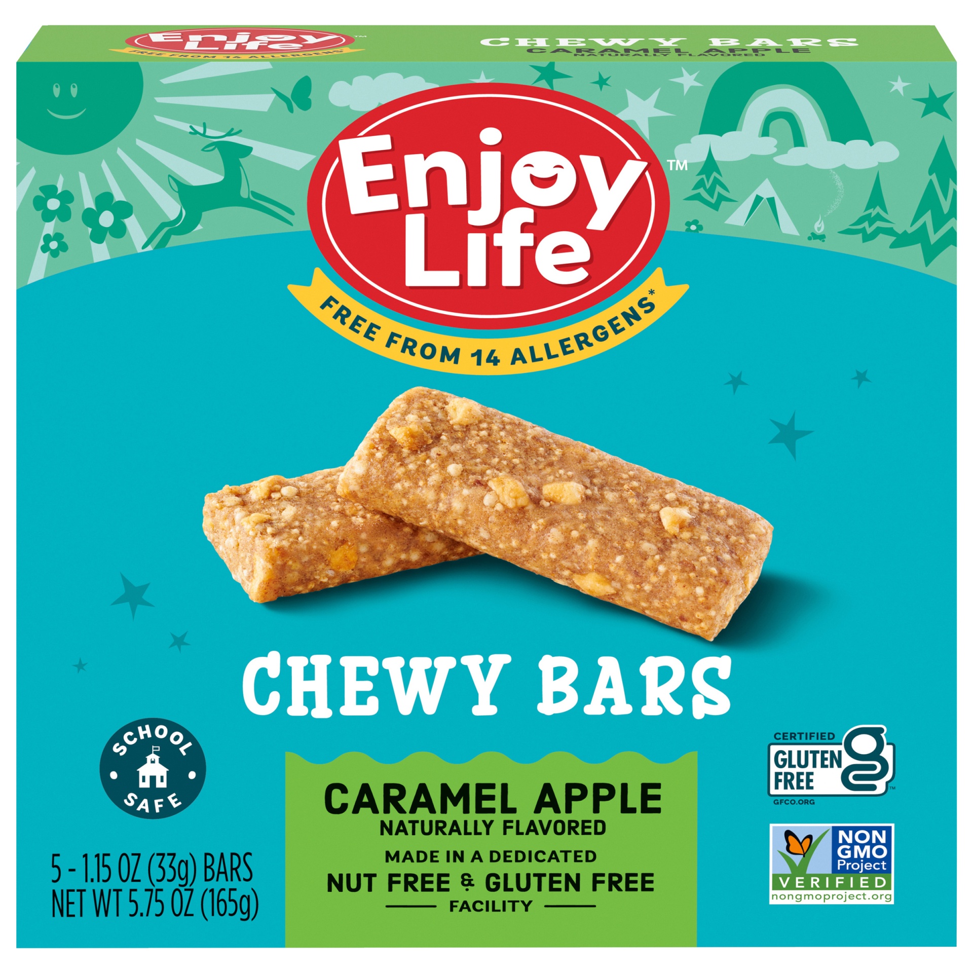 slide 1 of 8, Enjoy Life Caramel Apple Soft Baked Chewy Bars, 5 oz