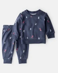 Carter's Carters Baby Boy 2-Piece Football Print PurelySoft Long-Sleeve Tee & Pant Set - Blue Blue PRE