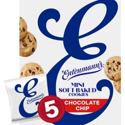 Entenmann's Soft-Baked Chocolate Chip Cookies, 5 packs, Mini Cookies, 6.88 oz Box