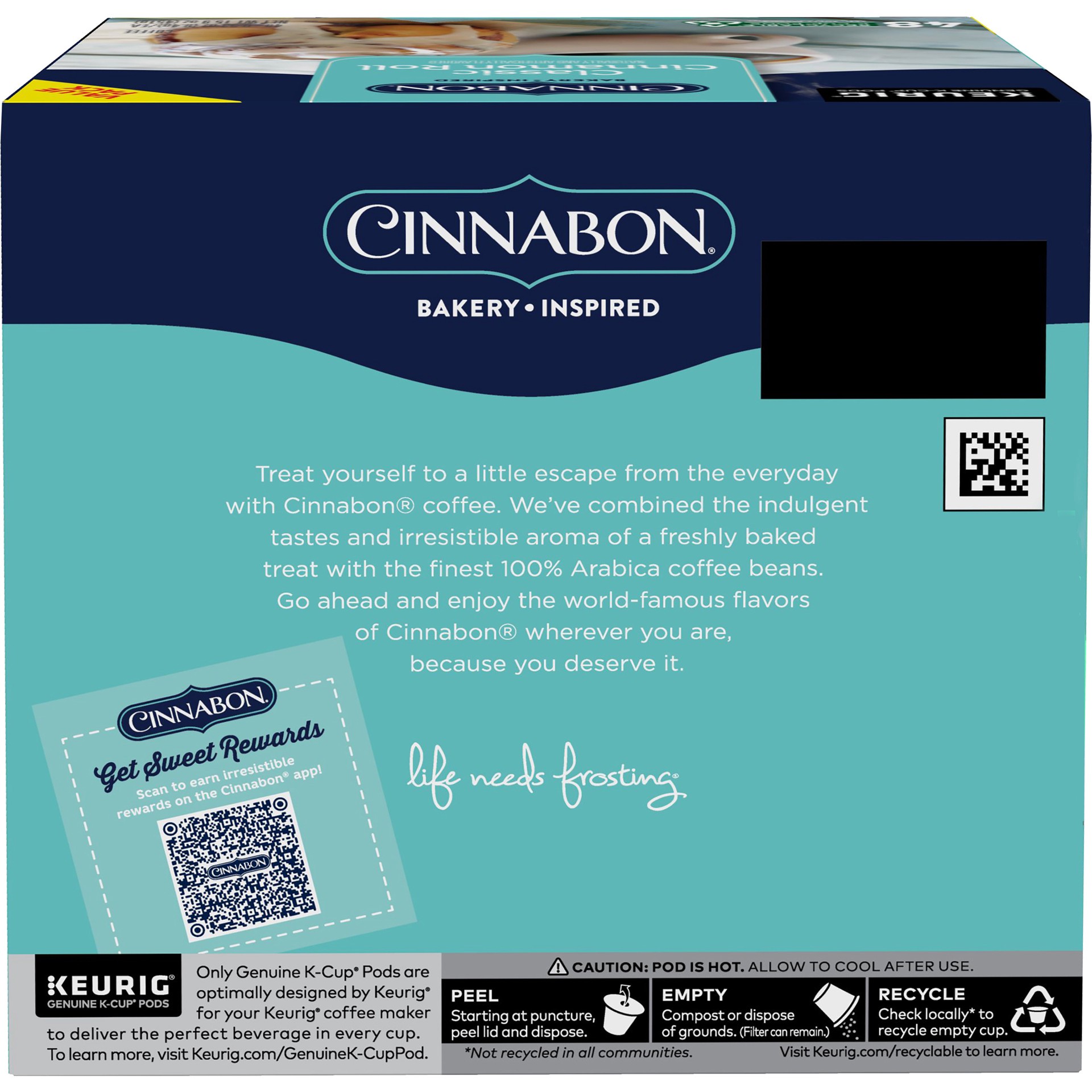 slide 3 of 5, Cinnabon Classic Cinnamon Roll Keurig Single-Serve K-Cup Pods, Light Roast Coffee, 48 Count, 48 ct