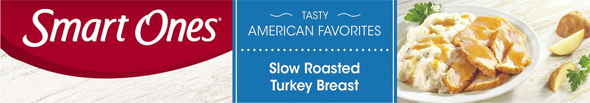 slide 4 of 9, Smart Ones Slow Roasted Turkey Breast with Gravy & Garlic-Herb Mashed Potatoes Frozen Meal, 9 oz box, 9 oz