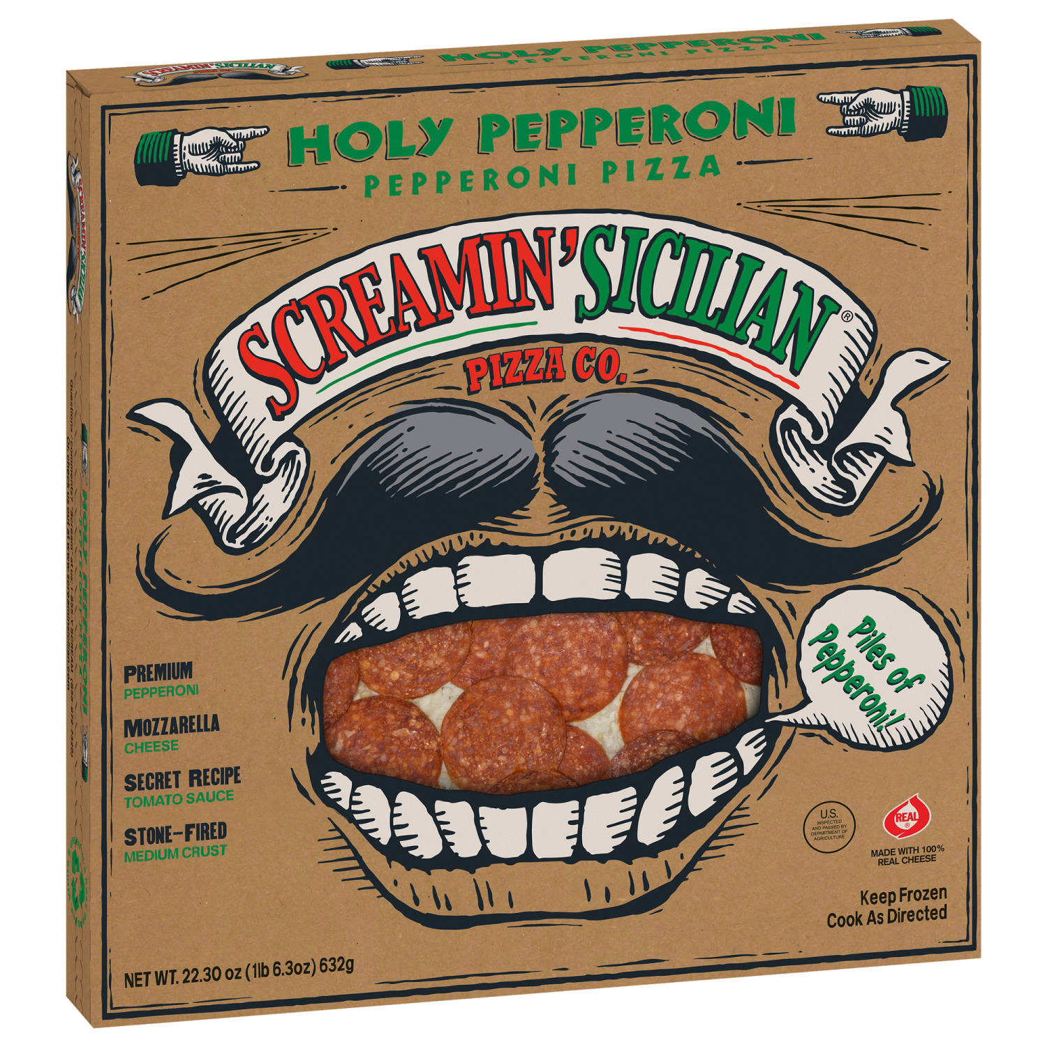 slide 5 of 6, Screamin' Sicilian Holy Pepperoni Pizza 22.30 oz, 22.3 oz