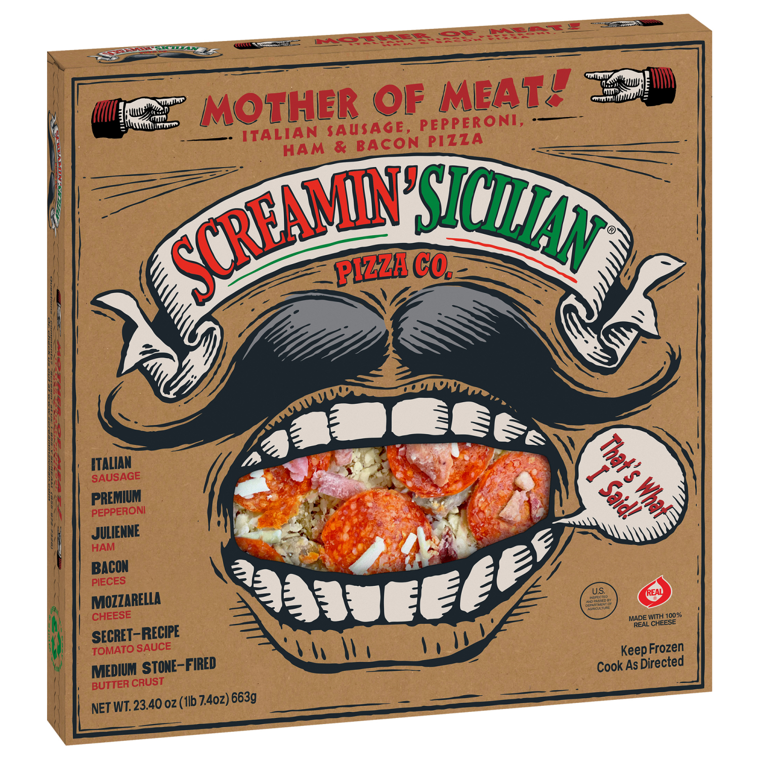 slide 5 of 6, Screamin' Sicilian Mother of Meat Pizza 23.4 oz, 23.4 oz