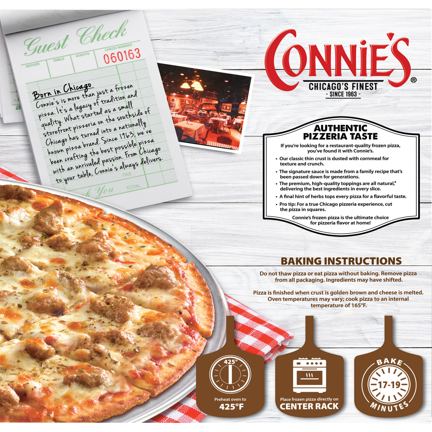 slide 2 of 2, Connie's Classic Thin Crust Sausage Pizza 23.29 oz, 23.29 oz