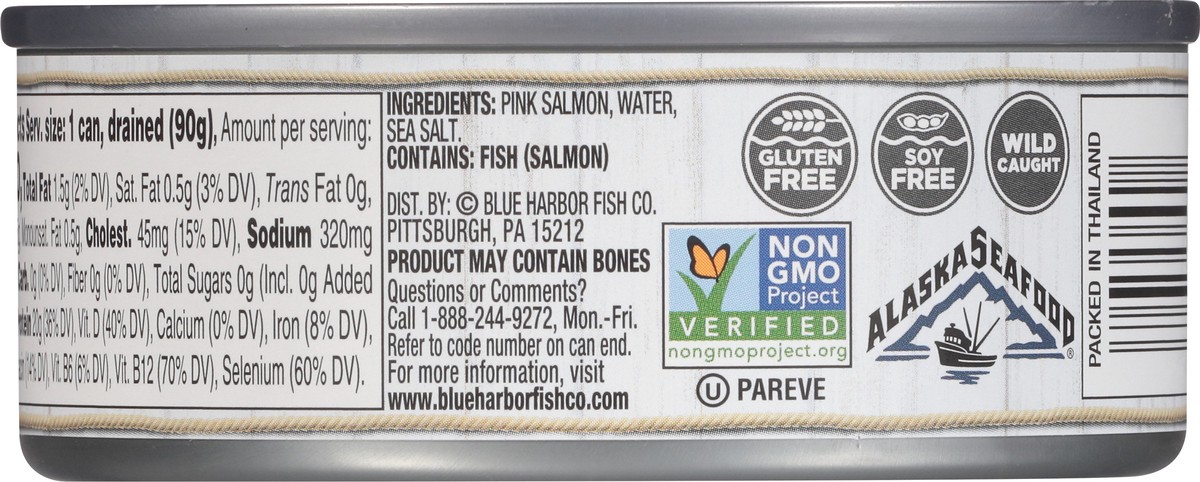 slide 9 of 9, Blue Harbor Fish Co.. Wild Pink Salmon In Water With Sea Salt, 5 oz