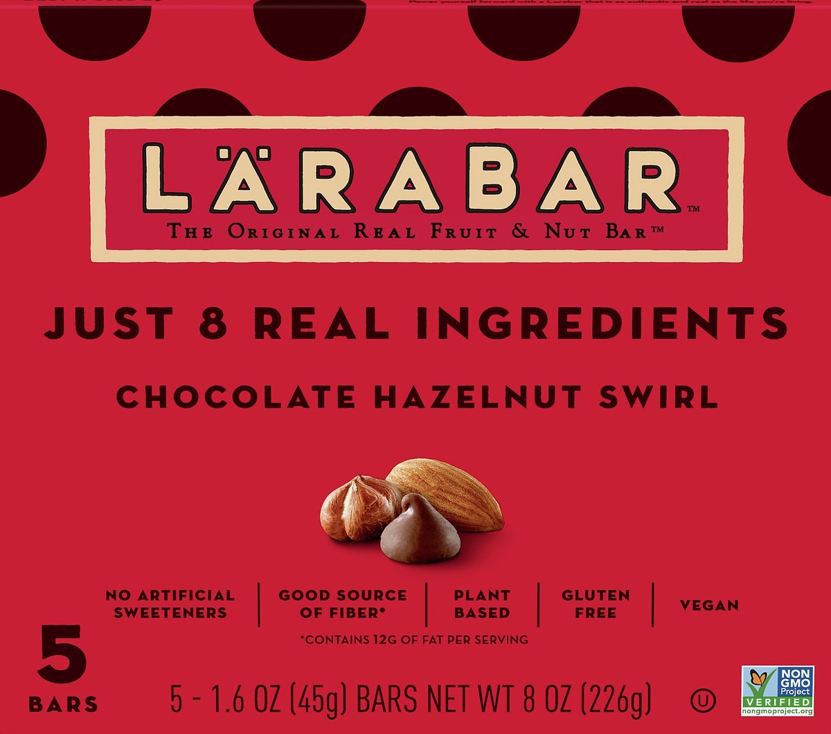 slide 6 of 13, LÄRABAR Chocolate Hazelnut Swirl Fruit & Nut Bar 5 ea, 5 ct