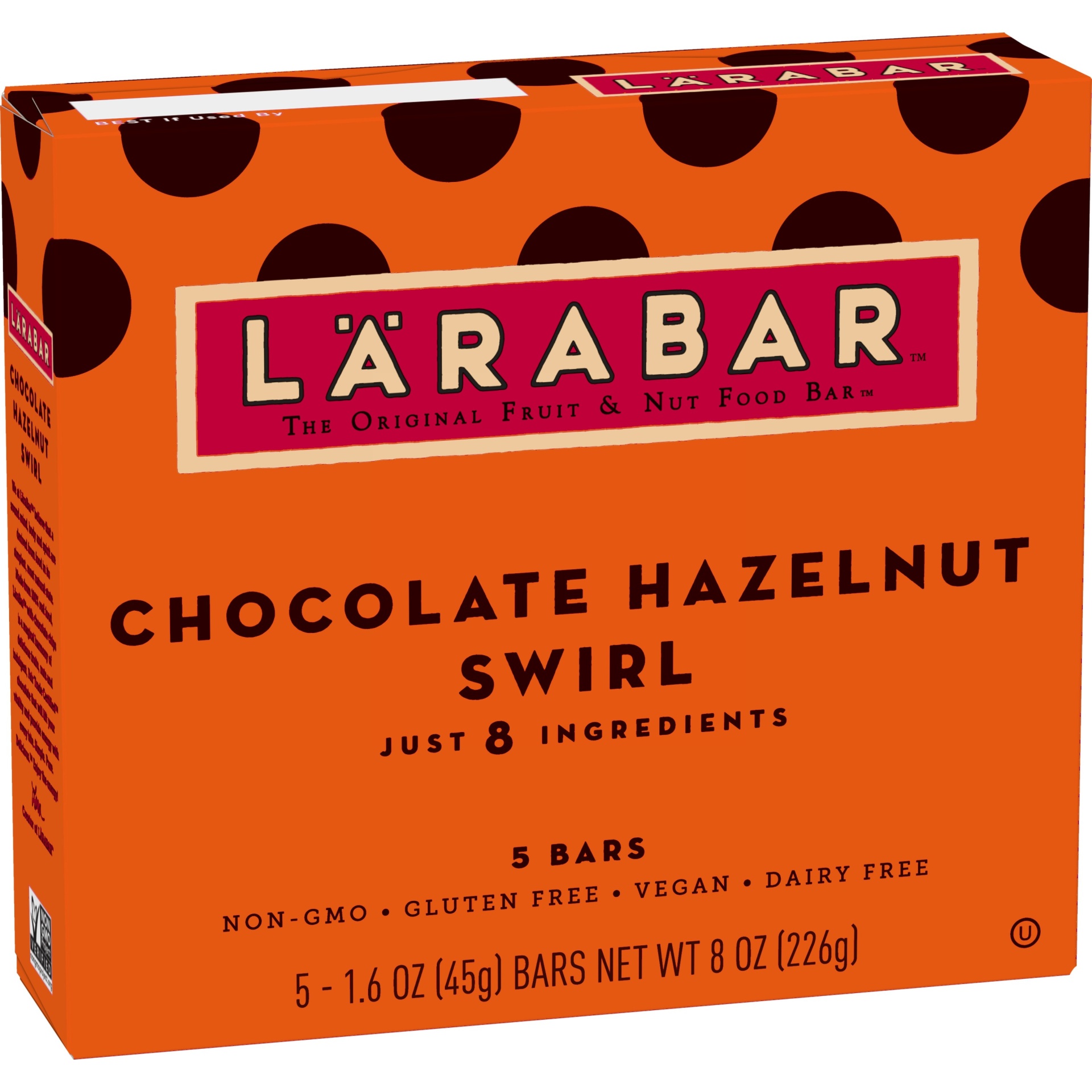 slide 1 of 3, LÄRABAR Chocolate Hazelnut Swirl Fruit & Nut Bars, 5 ct; 1.6 oz