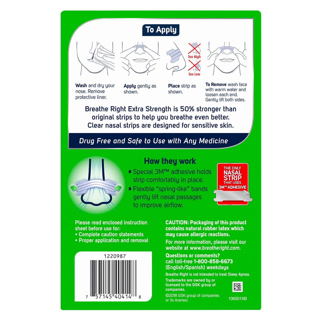 slide 2 of 2, Breathe Right Extra Strength Nasal Strips, Clear 72 ct, 