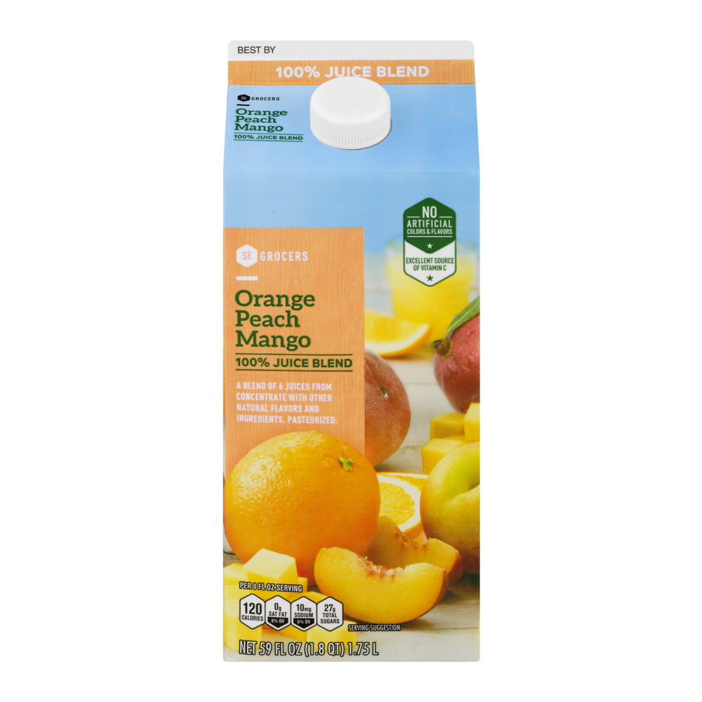 slide 1 of 1, SE Grocers Non Fat Orange Peach Mango, 59 oz