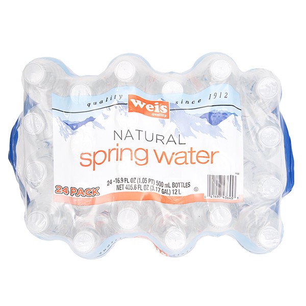 slide 1 of 1, Weis Quality Natural Spring Water - 405.6 fl oz, 24 ct; 16.9 fl oz